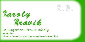 karoly mravik business card