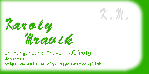 karoly mravik business card